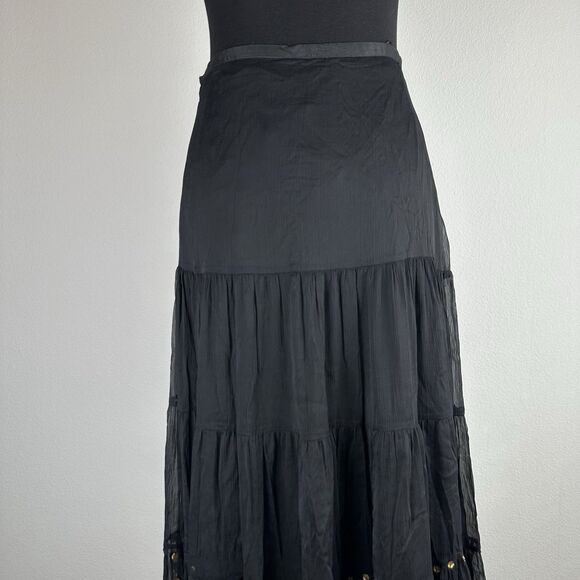 Chaudry KC Maxi Skirt Women XS Black Gold Sequin Boho Festival Gypsy Western NEW - Picture 10 of 13